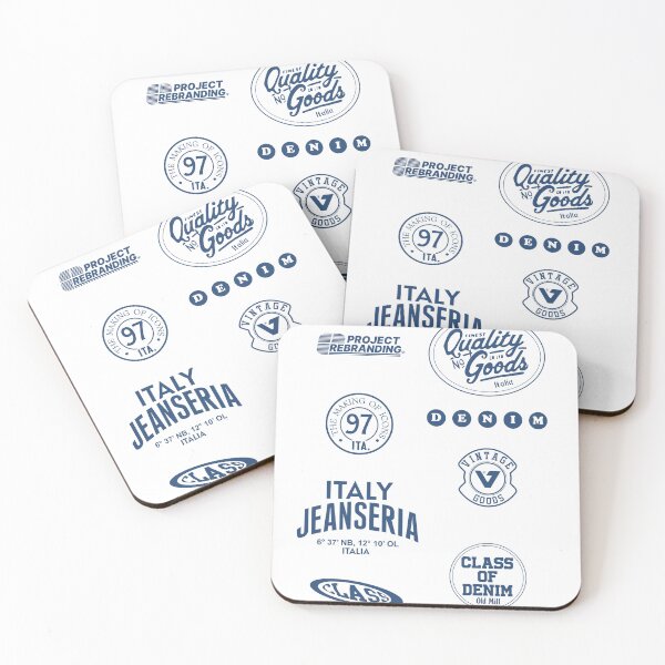 Item preview, Italy Jeanseria Vintage Denim Badge Collection Graphic T-Shirt designed and sold by Atique Creations.