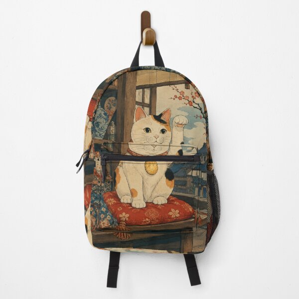 Item preview, Lucky Calico - Vintage Japanese Neko Cat Ukiyo-e Woodblock designed and sold by bapupa.