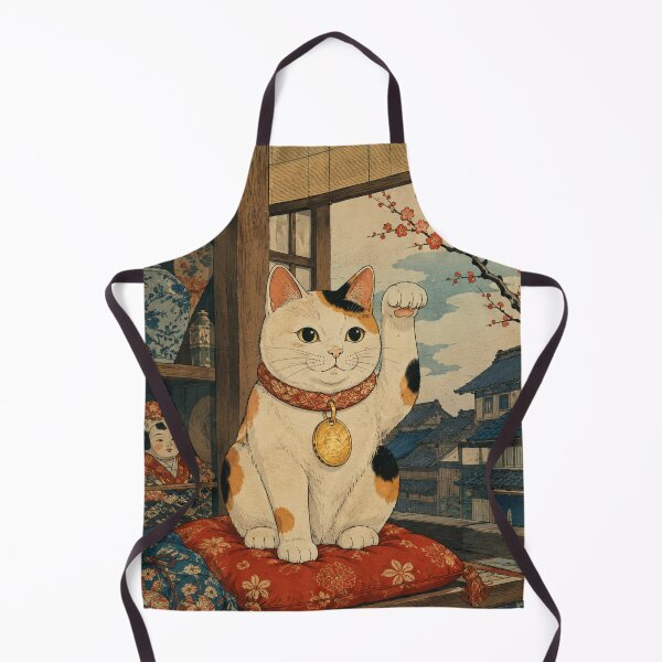 Item preview, Lucky Calico - Vintage Japanese Neko Cat Ukiyo-e Woodblock designed and sold by bapupa.