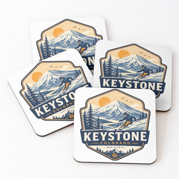 Item preview, Keystone Colorado Ski Adventure Badge | Rocky Mountain Alpine Sports Illustration designed and sold by CosmicAnomaly.
