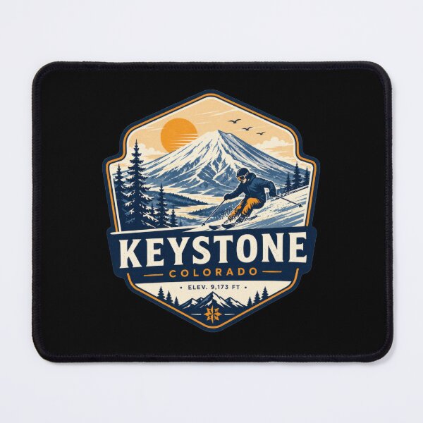 Item preview, Keystone Colorado Ski Adventure Badge | Rocky Mountain Alpine Sports Illustration designed and sold by CosmicAnomaly.