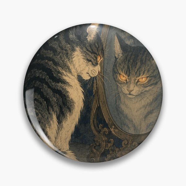 Item preview, Mirror World Cat - Vintage Japanese Nekomata Cat Ukiyo-e Woodblock designed and sold by bapupa.