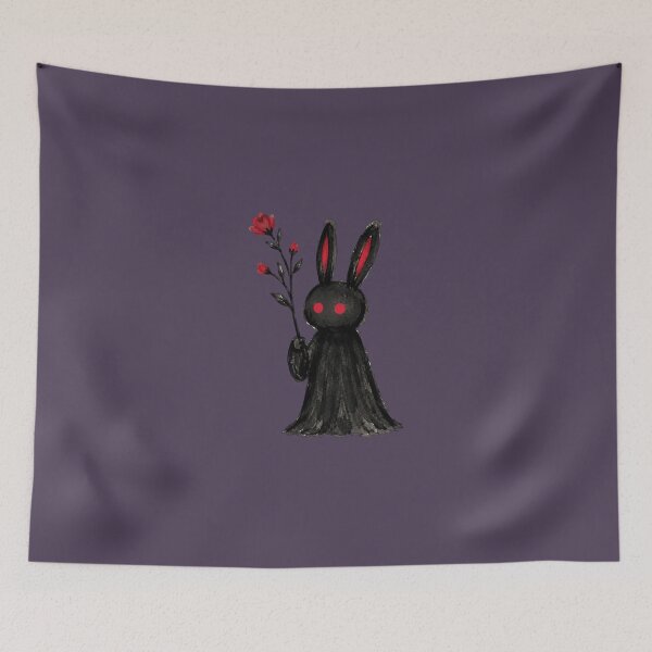 Item preview, Gothic Black Rabbit Red Rose Emo Bunny Aesthetic designed and sold by bosamji.