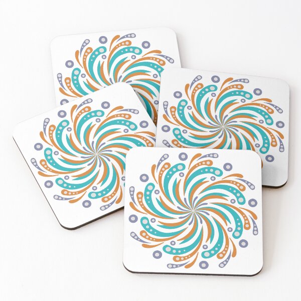 Item preview, Retro Space Age Mandala - turquoise and orange designed and sold by Home Cyn Home.