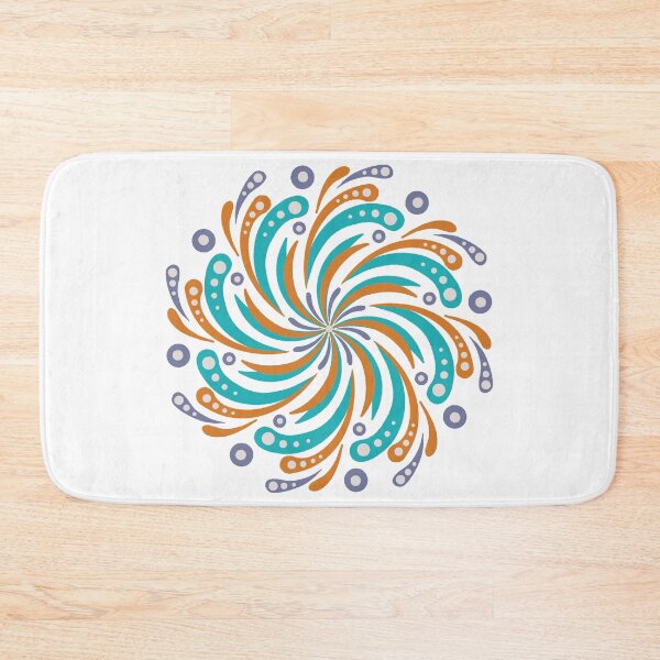Item preview, Retro Space Age Mandala - turquoise and orange designed and sold by Home Cyn Home.