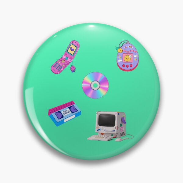 Item preview, Y2K Retro Nostalgia Sticker Pack - Pink Flip Phone, Tamagotchi, VHS & Vintage PC designed and sold by Mandarynkashop.