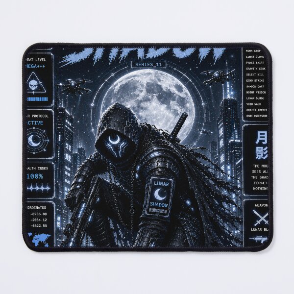 Item preview, Lunar Shadow - Cyberpunk Shinobi Mecha Ninja Warrior Art designed and sold by RiteshCenter.