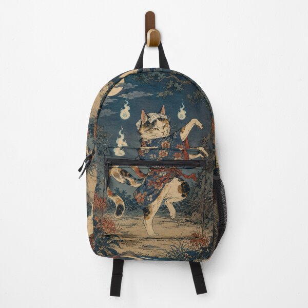 Item preview, Spectral Dance - Vintage Japanese Nekomata Cat Ukiyo-e Woodblock designed and sold by bapupa.