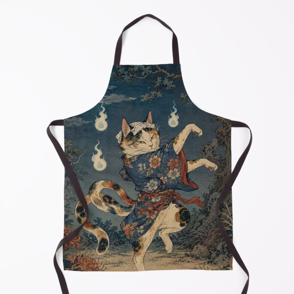 Item preview, Spectral Dance - Vintage Japanese Nekomata Cat Ukiyo-e Woodblock designed and sold by bapupa.