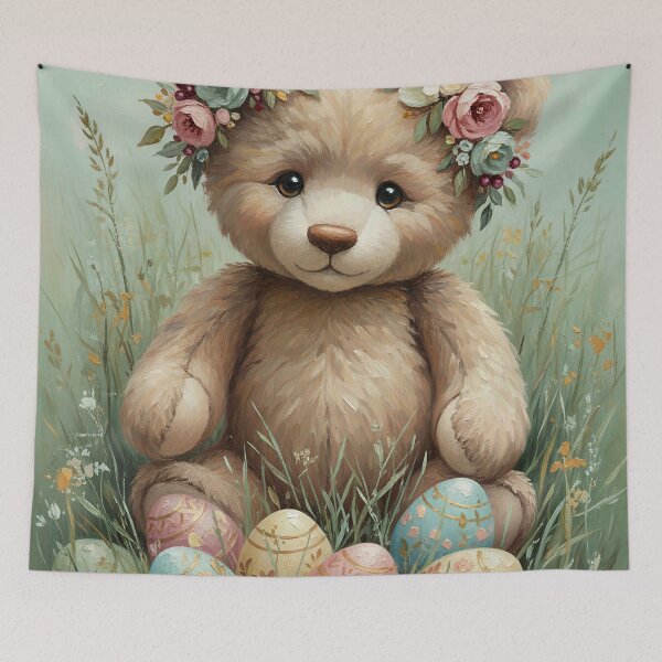 Item preview, Teddy bear with floral crown designed and sold by paulrommer.