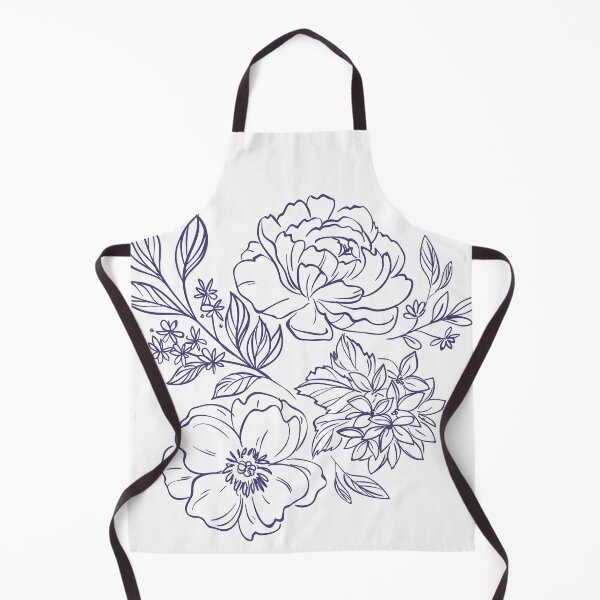 Item preview, Linear navy flowers designed and sold by Aquarius8.