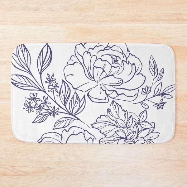 Item preview, Linear navy flowers designed and sold by Aquarius8.