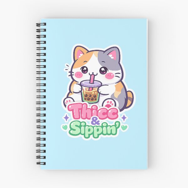 Item preview, Thicc & Sippin' – Kawaii Boba Cat Sticker designed and sold by slikar.