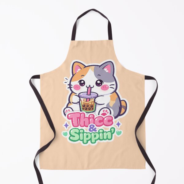 Item preview, Thicc & Sippin' – Kawaii Boba Cat Sticker designed and sold by slikar.