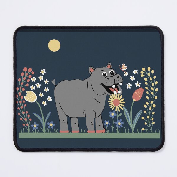 Item preview, Cheerful Hippo in a Flower Garden designed and sold by Elaine M Hayward .