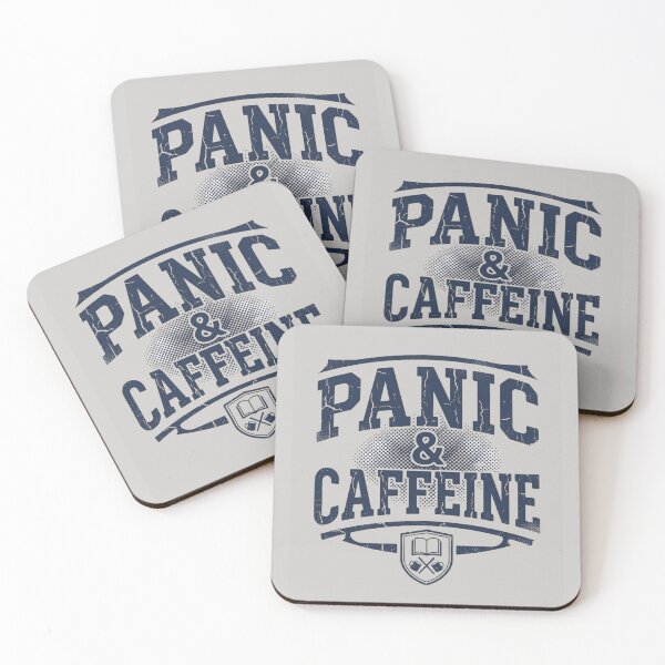 Item preview, Panic and Caffeine Funny College Student Shirt designed and sold by Amr Darwish Graphic designer.
