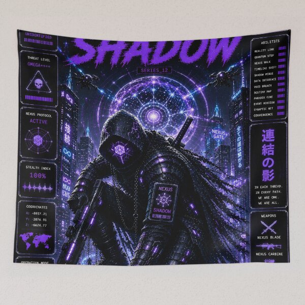 Item preview, Nexus Shadow - Cyberpunk Portal Mecha Samurai Warrior Art designed and sold by RiteshCenter.