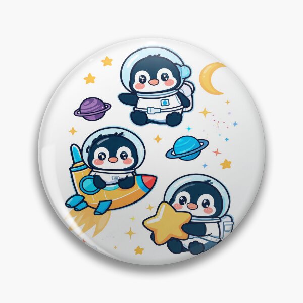 Item preview, Cute Kawaii Penguin Astronauts Space Adventure Sticker designed and sold by Sovira Studio .