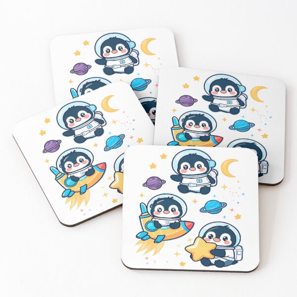 Item preview, Cute Kawaii Penguin Astronauts Space Adventure Sticker designed and sold by Sovira Studio .