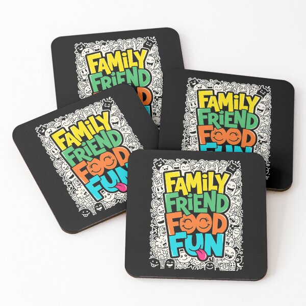 Item preview, Family Friend Food Fun Colorful Doodle designed and sold by graphixpolash.