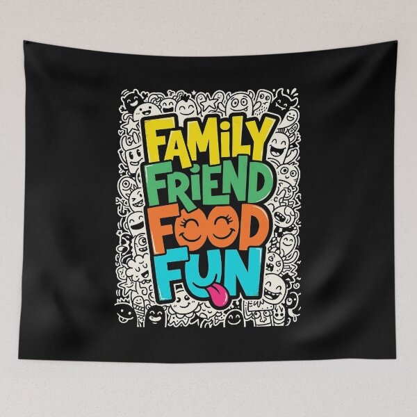 Item preview, Family Friend Food Fun Colorful Doodle designed and sold by graphixpolash.