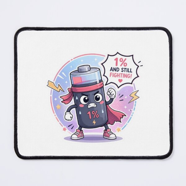 Item preview, 1% Battery Still Fighting Cute Motivation Sticker designed and sold by Dinaelsherkawy.