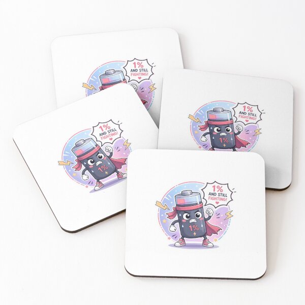 Item preview, 1% Battery Still Fighting Cute Motivation Sticker designed and sold by Dinaelsherkawy.