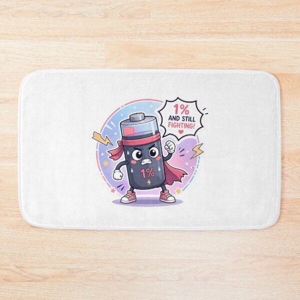 Item preview, 1% Battery Still Fighting Cute Motivation Sticker designed and sold by Dinaelsherkawy.