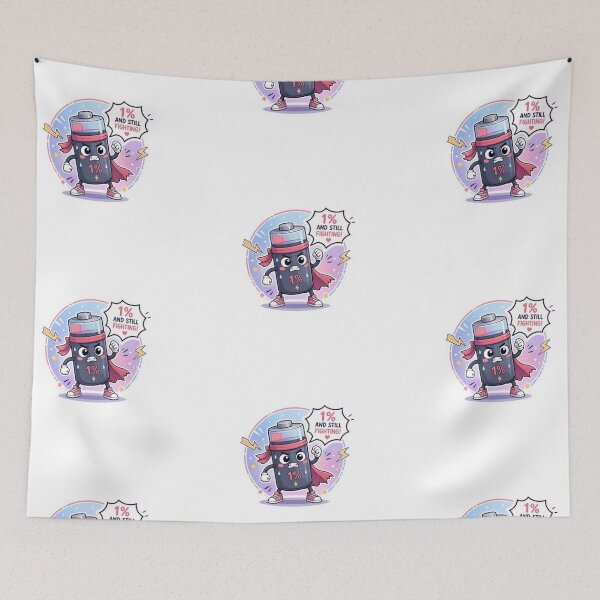 Item preview, 1% Battery Still Fighting Cute Motivation Sticker designed and sold by Dinaelsherkawy.