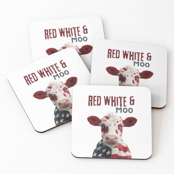Item preview, Red White & Moo – Funny Patriotic Cow USA Flag Graphic designed and sold by Cutie Galore.