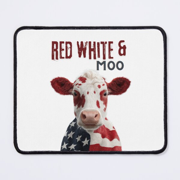 Item preview, Red White & Moo – Funny Patriotic Cow USA Flag Graphic designed and sold by Cutie Galore.