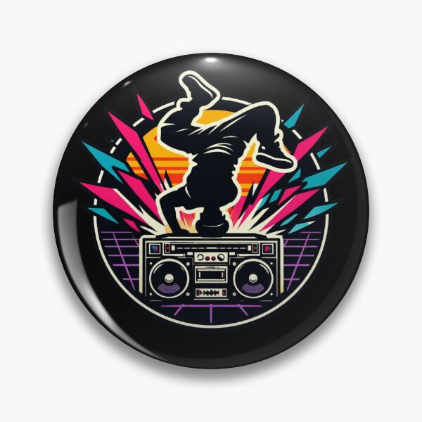 Item preview, Urban Breakdancer Headspin Retro 80s Neon Sticker designed and sold by Timeless Junction.