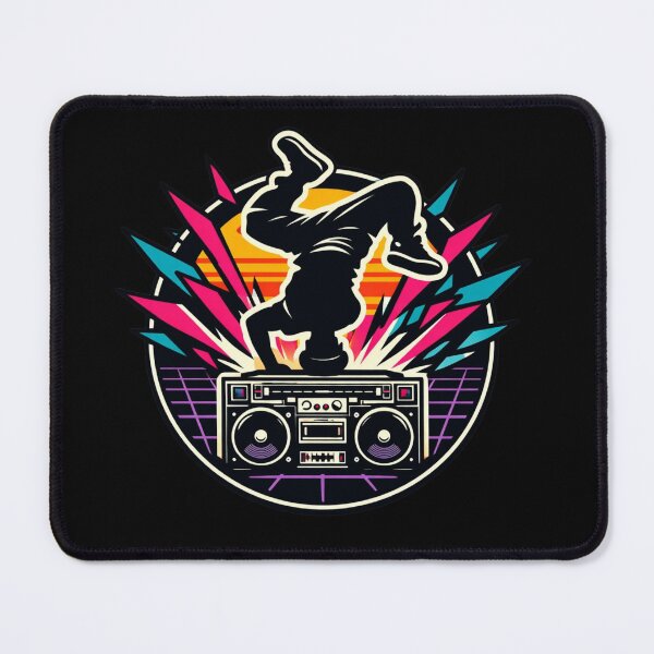 Item preview, Urban Breakdancer Headspin Retro 80s Neon Sticker designed and sold by Timeless Junction.