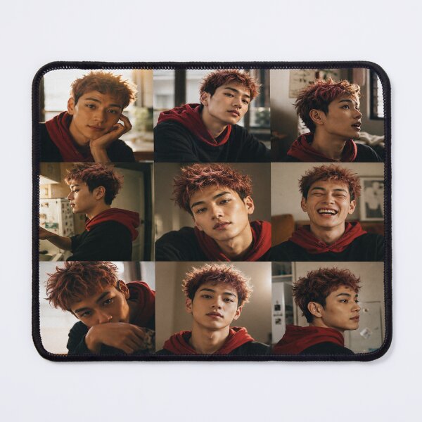 Item preview, Anime Boyfriend Photo Collage | Photorealistic Pink-Haired Heartthrob | Manga Inspired Aesthetic Merchandise designed and sold by RandomlyPopUps.
