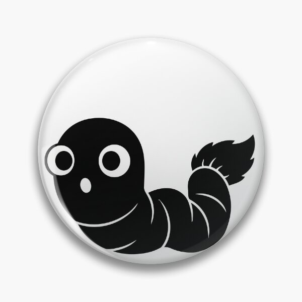 Item preview, Cute Surprised Caterpillar Ferret Sticker - Kawaii Chibi Raccoon Spirit Silhouette Print Minimalist White Outline Worm Black Background Nursery Wall Art designed and sold by BestChoiceService.