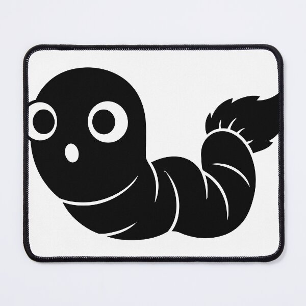 Item preview, Cute Surprised Caterpillar Ferret Sticker - Kawaii Chibi Raccoon Spirit Silhouette Print Minimalist White Outline Worm Black Background Nursery Wall Art designed and sold by BestChoiceService.