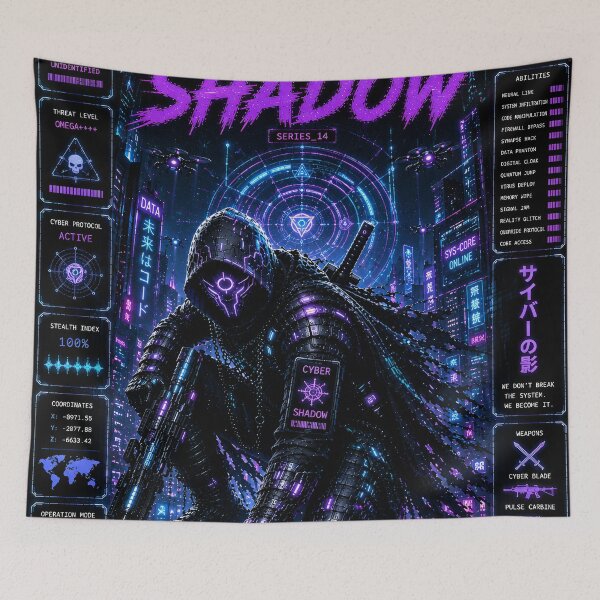 Item preview, Cyber Shadow - Cyberpunk Netrunner Mecha Hacker Art designed and sold by RiteshCenter.