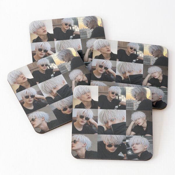 Item preview, Photorealistic White Haired Anime Guy Collage | Cool Boyfriend Aesthetic Design Merchandise designed and sold by RandomlyPopUps.