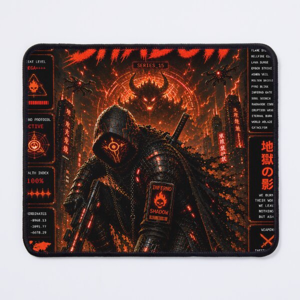 Item preview, Inferno Shadow - Cyberpunk Hellfire Mecha Demon Samurai Art designed and sold by RiteshCenter.