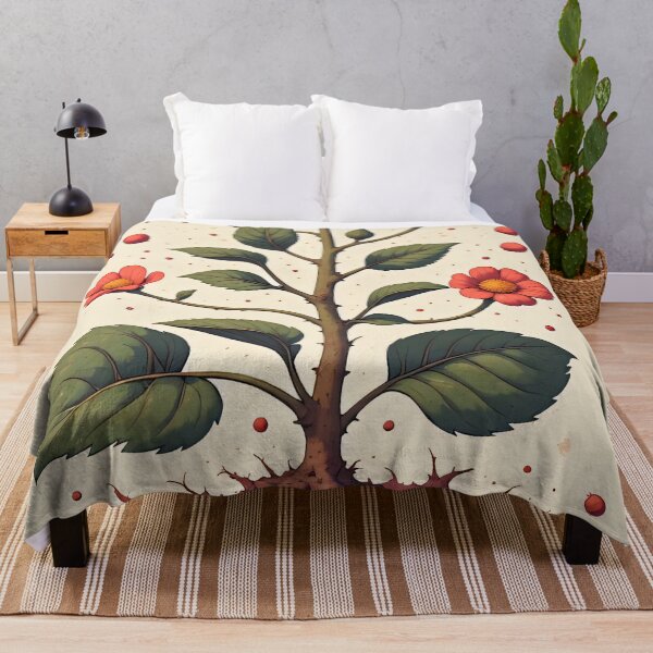 Item preview, A solitary red flower stalk grows from an island of earth. designed and sold by Mianku | Für das Leben.