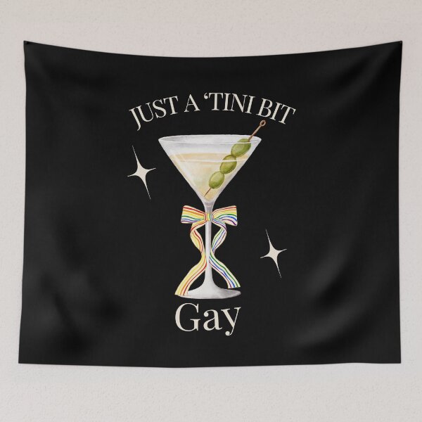 Item preview, Just A Tini Bit Gay Rainbow Bow Olives Dirty Martini Time designed and sold by SunfullyYours.