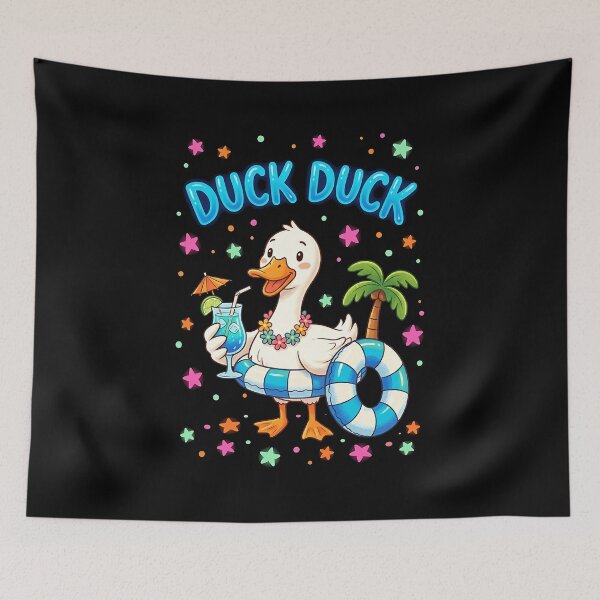 Item preview, Duck Duck Cute Summer Beach Duck  designed and sold by graphixpolash.