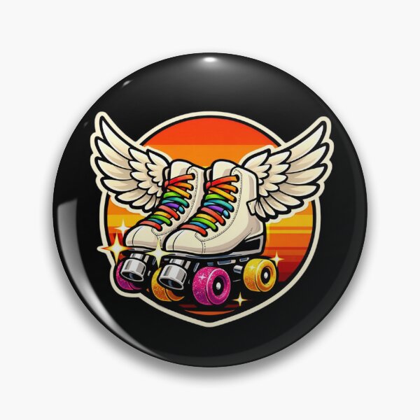 Item preview, Vintage Roller Skates with Wings Retro Sunset Sticker designed and sold by Timeless Junction.