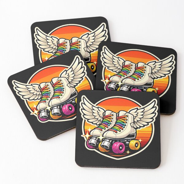 Item preview, Vintage Roller Skates with Wings Retro Sunset Sticker designed and sold by Timeless Junction.