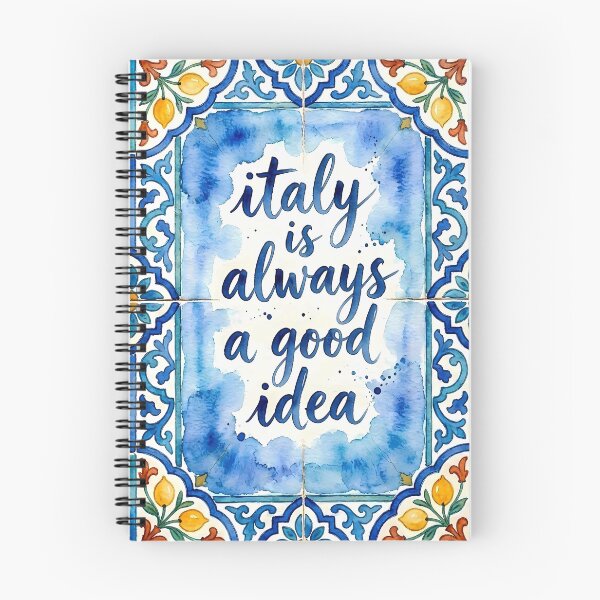 Item preview, Italy Is Always a Good Idea – Lemon Mediterranean Tile Watercolor Design designed and sold by EmeraldeaArt.