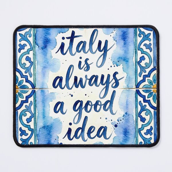Item preview, Italy Is Always a Good Idea – Lemon Mediterranean Tile Watercolor Design designed and sold by EmeraldeaArt.