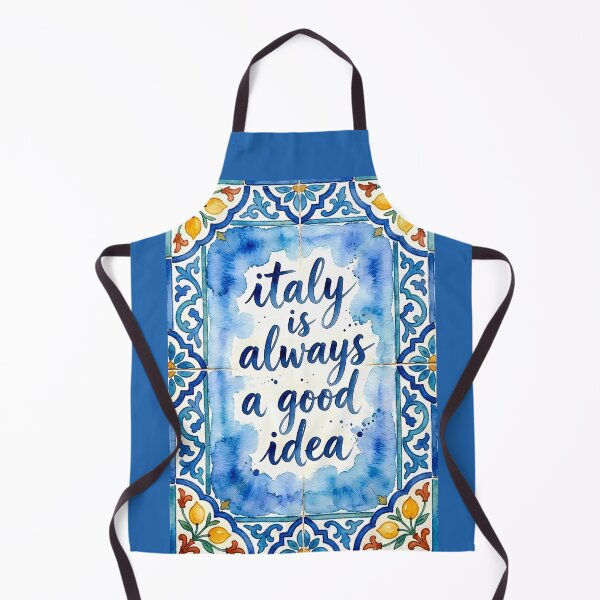 Item preview, Italy Is Always a Good Idea – Lemon Mediterranean Tile Watercolor Design designed and sold by EmeraldeaArt.