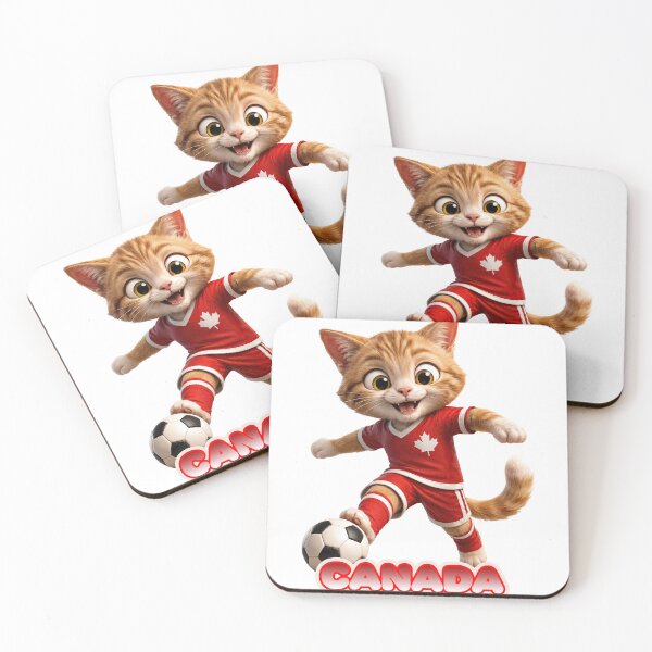 Item preview, Sticker - Decal - Canada Soccer Cat: Playful National Spirit designed and sold by ForeverPrintsOK.