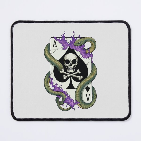 Item preview, Ace of Spades Skull and Snake Purple Flames Tattoo designed and sold by BrownHorse90s.