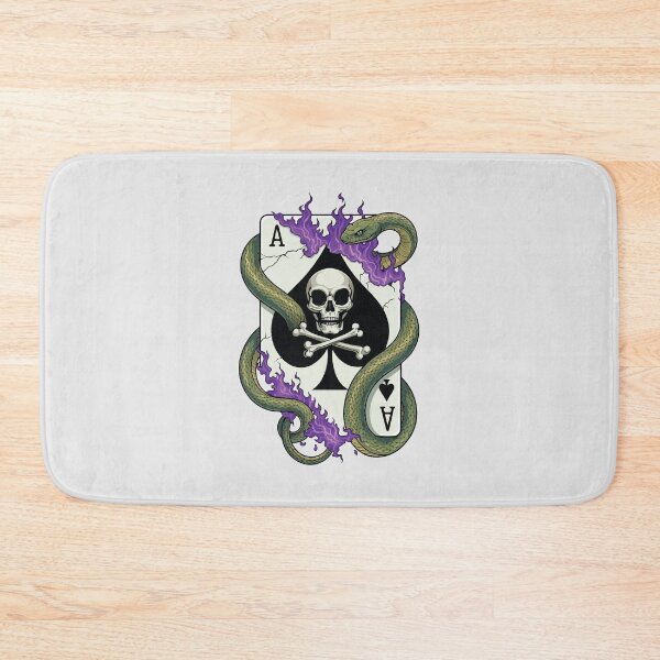 Item preview, Ace of Spades Skull and Snake Purple Flames Tattoo designed and sold by BrownHorse90s.